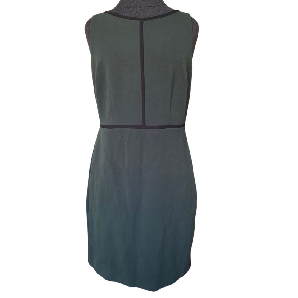 Ann Taylor Loft Sleeveless Green and Black Sheath Dress Women's 10 Petite